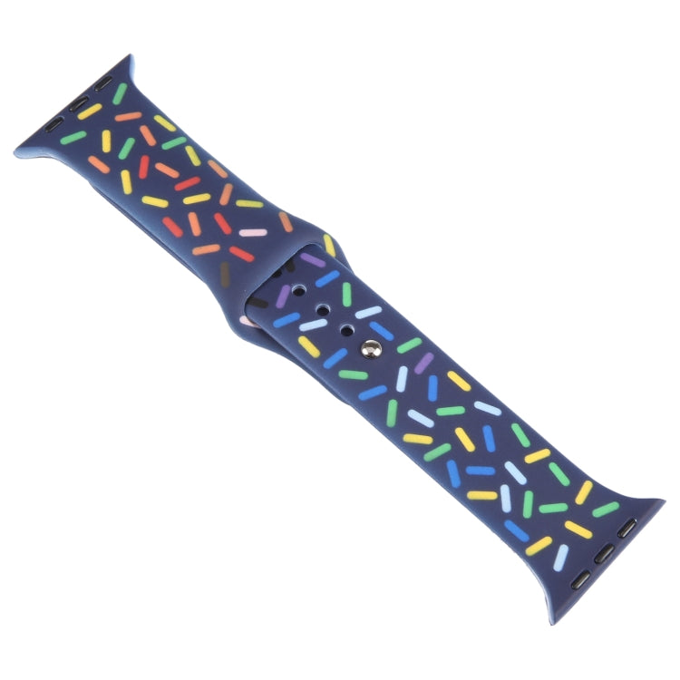 Rainbow Raindrops Silicone Watch Band For Apple Watch SE 2022 44mm(Midnight) - Watch Bands by PMC TechLife | Online Shopping South Africa | PMC TechLife