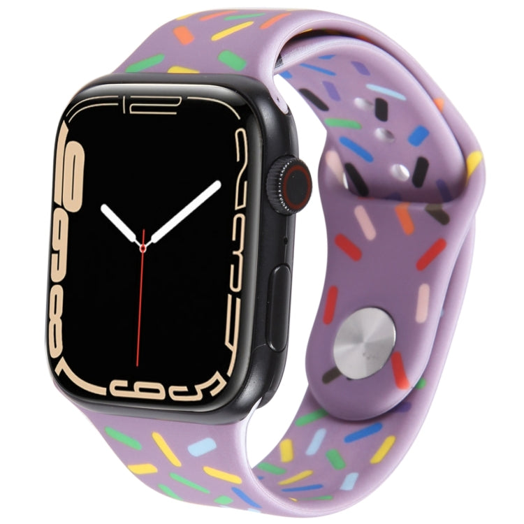 Rainbow Raindrops Silicone Watch Band For Apple Watch SE 40mm(Light Purple) - Watch Bands by PMC TechLife | Online Shopping South Africa | PMC TechLife