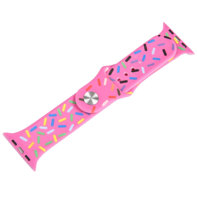 Rainbow Raindrops Silicone Watch Band For Apple Watch 5 40mm(Rose Red) - Watch Bands by PMC TechLife | Online Shopping South Africa | PMC TechLife