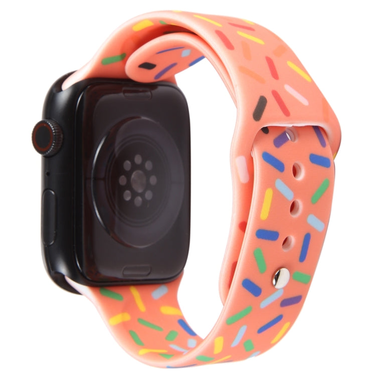 Rainbow Raindrops Silicone Watch Band For Apple Watch 4 40mm(Orange) - Watch Bands by PMC TechLife | Online Shopping South Africa | PMC TechLife