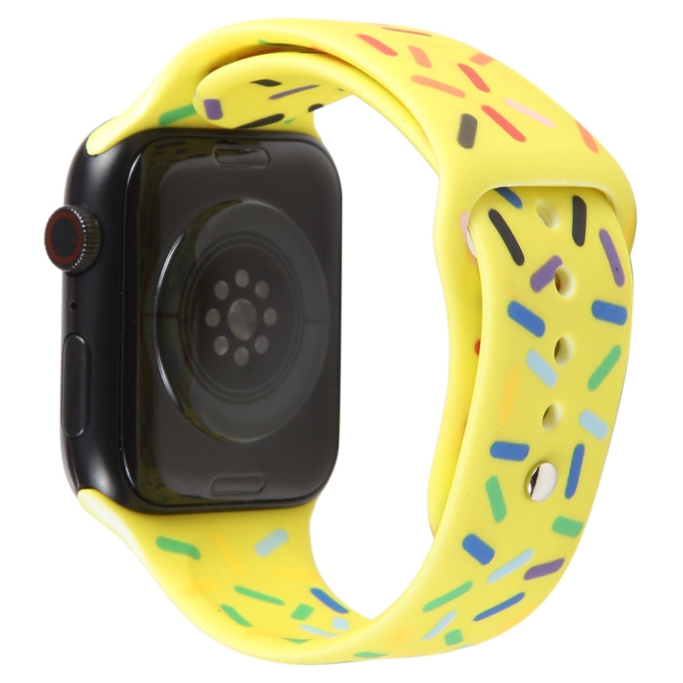Rainbow Raindrops Silicone Watch Band For Apple Watch 4 44mm(Yellow) - Watch Bands by PMC TechLife | Online Shopping South Africa | PMC TechLife