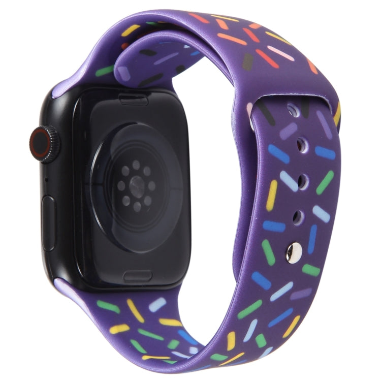 Rainbow Raindrops Silicone Watch Band For Apple Watch 4 44mm(Dark Purple) - Watch Bands by PMC TechLife | Online Shopping South Africa | PMC TechLife