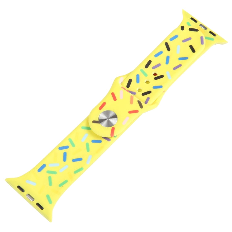 Rainbow Raindrops Silicone Watch Band For Apple Watch 3 42mm(Yellow) - Watch Bands by PMC TechLife | Online Shopping South Africa | PMC TechLife