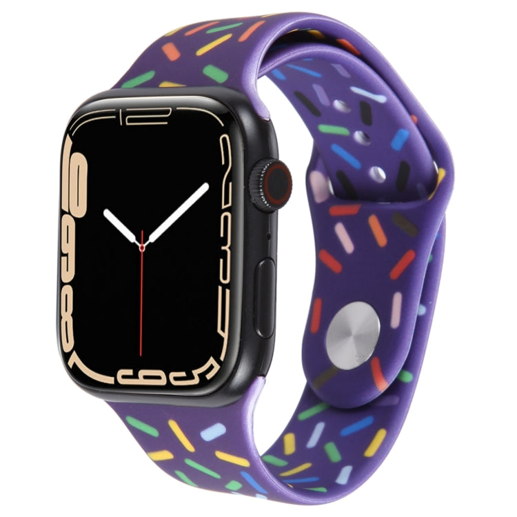 Rainbow Raindrops Silicone Watch Band For Apple Watch 2 38mm(Dark Purple) - Watch Bands by PMC TechLife | Online Shopping South Africa | PMC TechLife