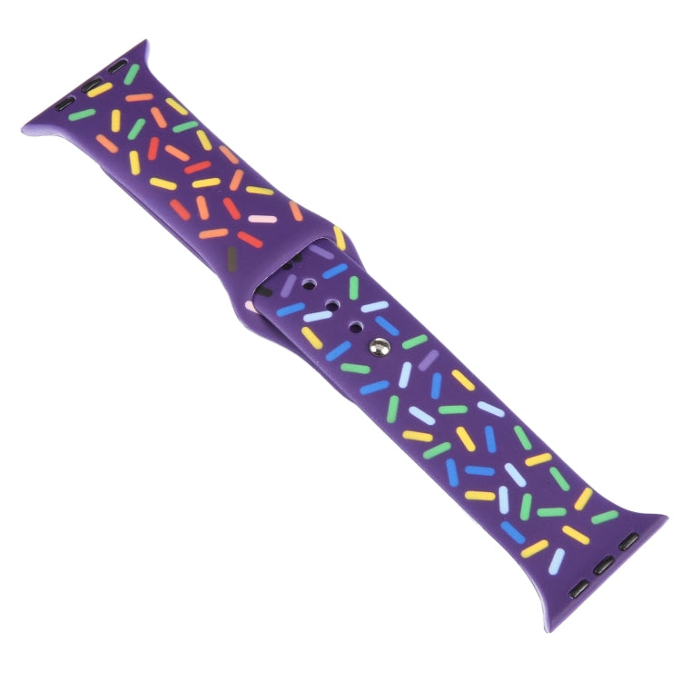 Rainbow Raindrops Silicone Watch Band For Apple Watch 2 38mm(Dark Purple) - Watch Bands by PMC TechLife | Online Shopping South Africa | PMC TechLife
