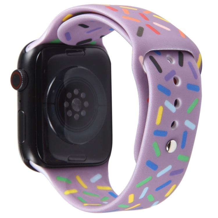Rainbow Raindrops Silicone Watch Band For Apple Watch 42mm(Light Purple) - Watch Bands by PMC TechLife | Online Shopping South Africa | PMC TechLife