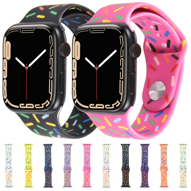 Rainbow Raindrops Silicone Watch Band For Apple Watch 5 44mm(Dark Purple) - Watch Bands by PMC TechLife | Online Shopping South Africa | PMC TechLife