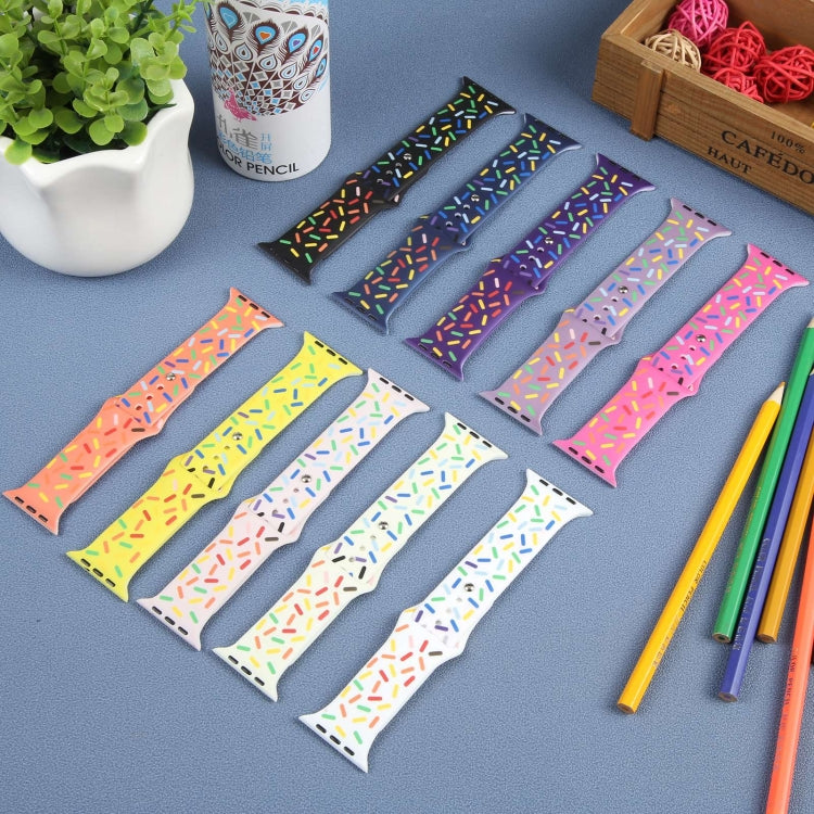 Rainbow Raindrops Silicone Watch Band For Apple Watch 5 44mm(Dark Purple) - Watch Bands by PMC TechLife | Online Shopping South Africa | PMC TechLife
