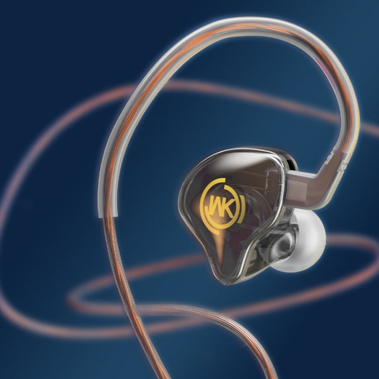 WK YC08 8 Pin Transparent Music Call Wired Earphone, Length: 1.2m(Black) - In Ear Wired Earphone by WK | Online Shopping South Africa | PMC TechLife | Buy Now Pay Later Mobicred