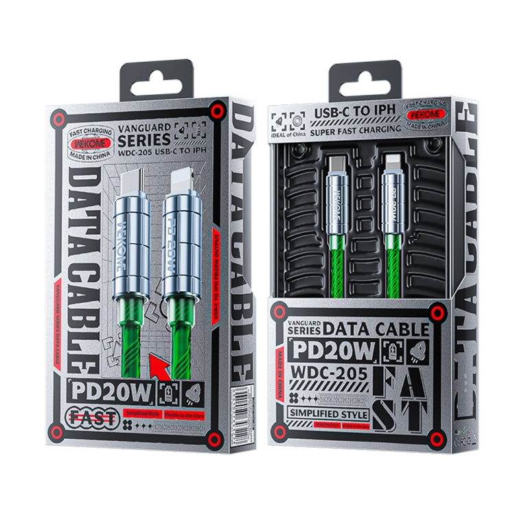 WK WDC-205 PD 20W USB-C/Type-C to 8 Pin Super Fast Charge Data Cable, Length: 1m(Green) - free shipping - PMC TechLife - Order now!