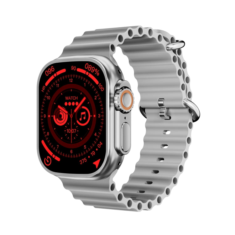 WS-E9 Ultra 2.2 inch IP67 Waterproof Metal Buckle Ocean Silicone Band Smart Watch, Support Heart Rate / NFC(Silver) - Smart Watches by PMC TechLife | Online Shopping South Africa | PMC TechLife