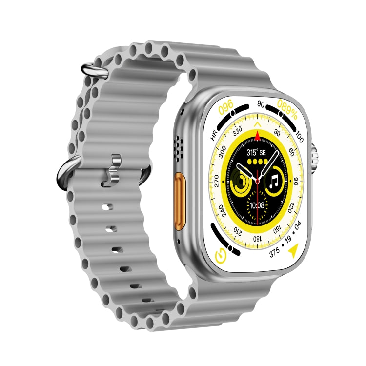 WS-E9 Ultra 2.2 inch IP67 Waterproof Metal Buckle Ocean Silicone Band Smart Watch, Support Heart Rate / NFC(Silver) - Smart Watches by PMC TechLife | Online Shopping South Africa | PMC TechLife