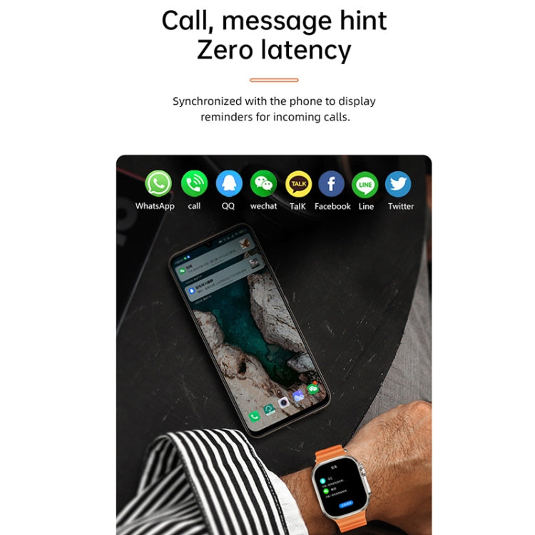 WS-E9 Ultra 2.2 inch IP67 Waterproof Metal Buckle Ocean Silicone Band Smart Watch, Support Heart Rate / NFC(Silver) - Smart Watches by PMC TechLife | Online Shopping South Africa | PMC TechLife