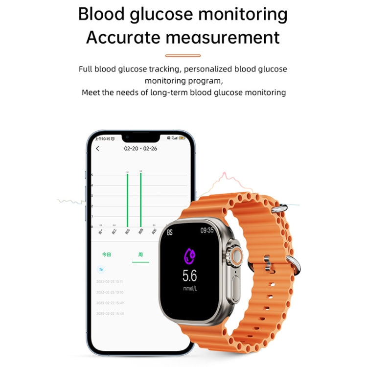 WS-E9 Ultra 2.2 inch IP67 Waterproof Metal Buckle Ocean Silicone Band Smart Watch, Support Heart Rate / NFC(Silver) - Smart Watches by PMC TechLife | Online Shopping South Africa | PMC TechLife