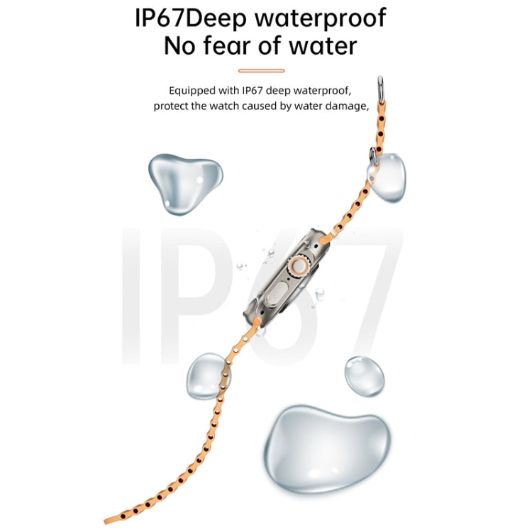 WS-E9 Ultra 2.2 inch IP67 Waterproof Metal Buckle Ocean Silicone Band Smart Watch, Support Heart Rate / NFC(Silver) - Smart Watches by PMC TechLife | Online Shopping South Africa | PMC TechLife