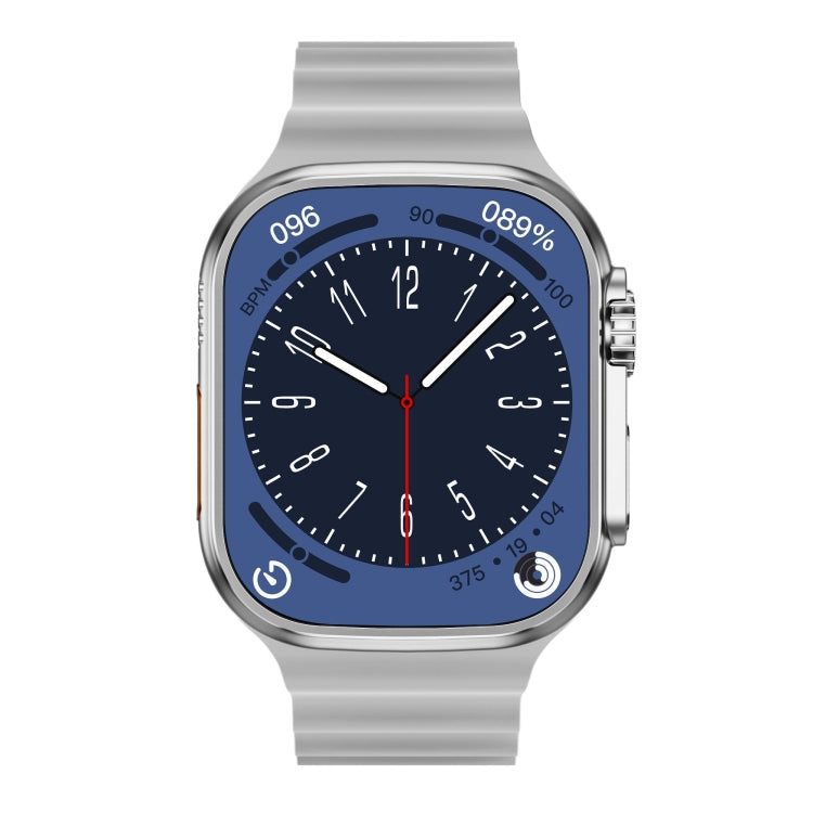 WS-E9 Ultra 2.2 inch IP67 Waterproof Ocean Silicone Band Smart Watch, Support Heart Rate / NFC(Silver) - Smart Watches by PMC TechLife | Online Shopping South Africa | PMC TechLife