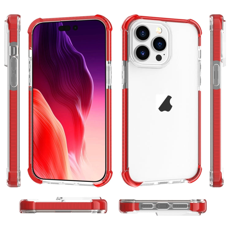 For iPhone 15 Pro Max Four-corner Shockproof TPU + Acrylic Phone Case(Red) - iPhone 15 Pro Max Cases by PMC TechLife | Online Shopping South Africa | PMC TechLife