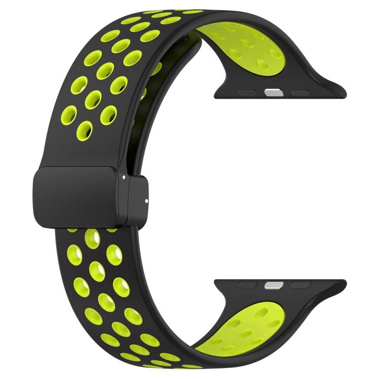 For Apple Watch 4 40mm Magnetic Buckle Silicone Watch Band(Black Limes) - Watch Bands by PMC TechLife | Online Shopping South Africa | PMC TechLife