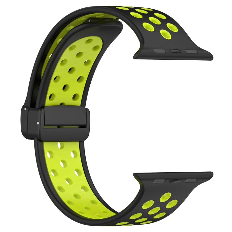 For Apple Watch 4 40mm Magnetic Buckle Silicone Watch Band(Black Limes) - Watch Bands by PMC TechLife | Online Shopping South Africa | PMC TechLife