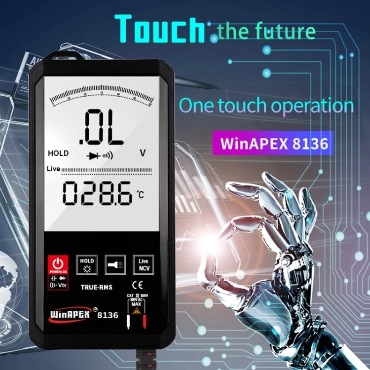 WinAPEX Smart Touch Screen Digital Multimeter, Model:8136 - free shipping - PMC TechLife - Order now!