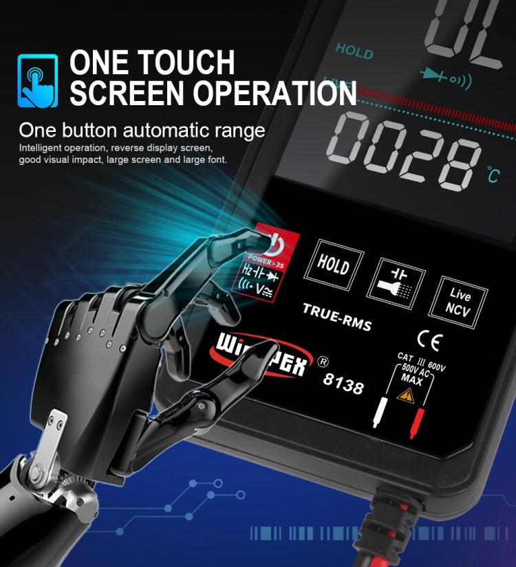 WinAPEX Smart Touch Screen Digital Multimeter, Model:8138 - Digital Multimeter by WinAPEX | Online Shopping South Africa | PMC TechLife | Buy Now Pay Later Mobicred