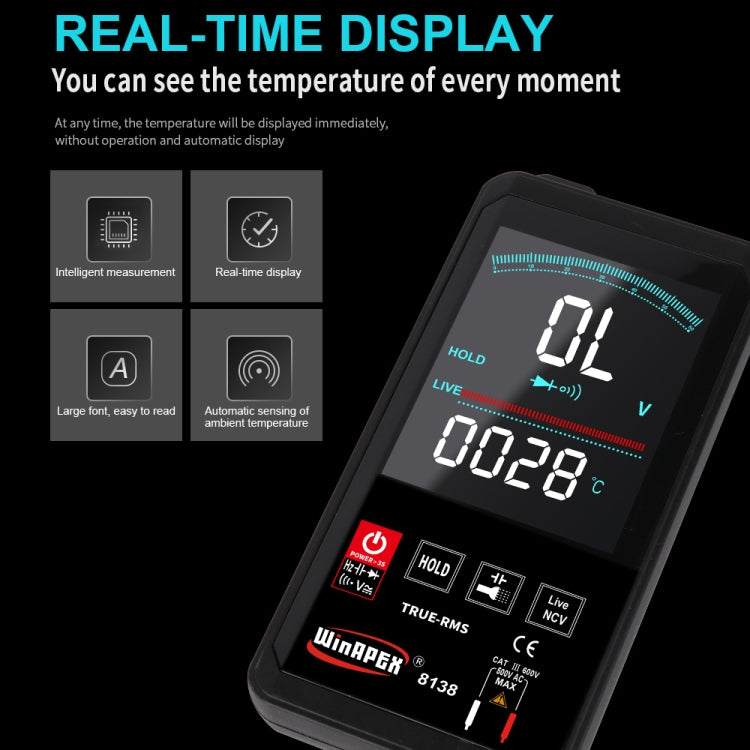 WinAPEX Smart Touch Screen Digital Multimeter, Model:8138 - Digital Multimeter by WinAPEX | Online Shopping South Africa | PMC TechLife | Buy Now Pay Later Mobicred