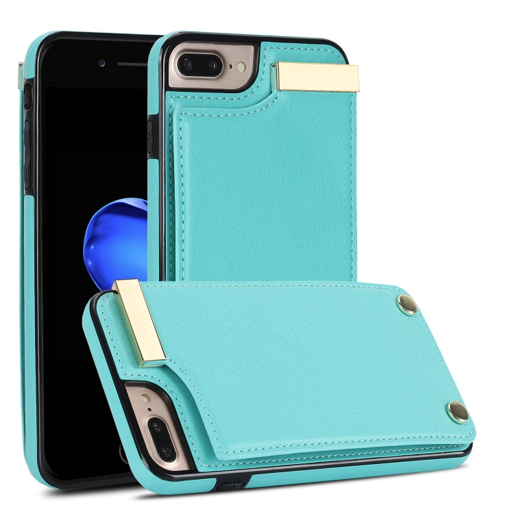 For iPhone 8 Plus / 7 Plus Metal Buckle Card Slots Phone Case(Green) - free shipping - PMC TechLife - Order now!