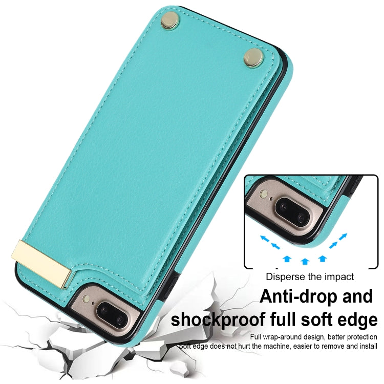 For iPhone 8 Plus / 7 Plus Metal Buckle Card Slots Phone Case(Green) - free shipping - PMC TechLife - Order now!
