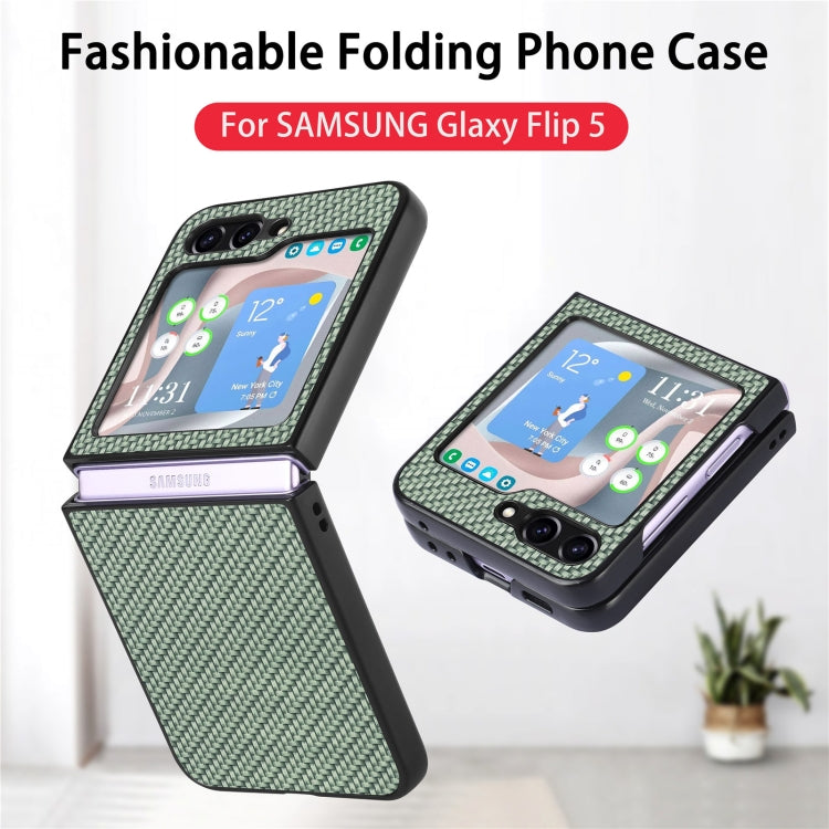 For Samsung Galaxy Z Flip5 Carbon Fiber Fold Back Phone Case(Green) - free shipping - PMC TechLife - Order now!
