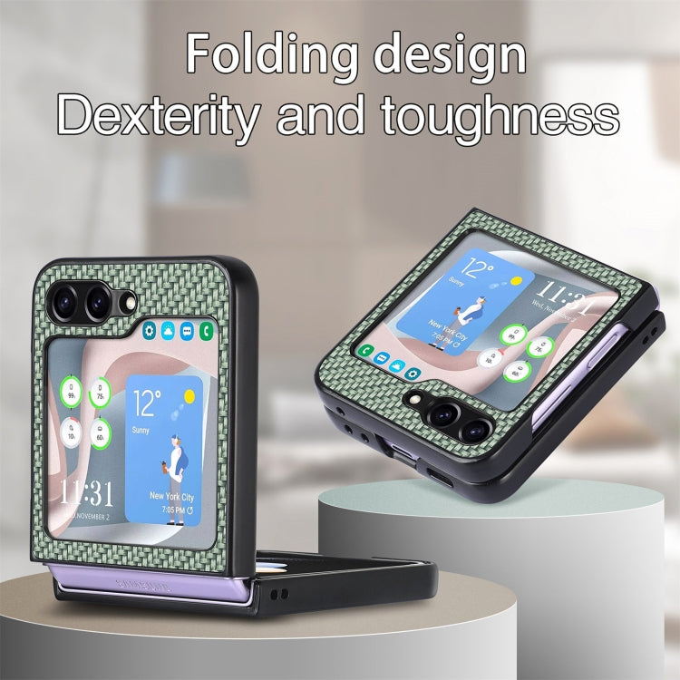 For Samsung Galaxy Z Flip5 Carbon Fiber Fold Back Phone Case(Green) - free shipping - PMC TechLife - Order now!