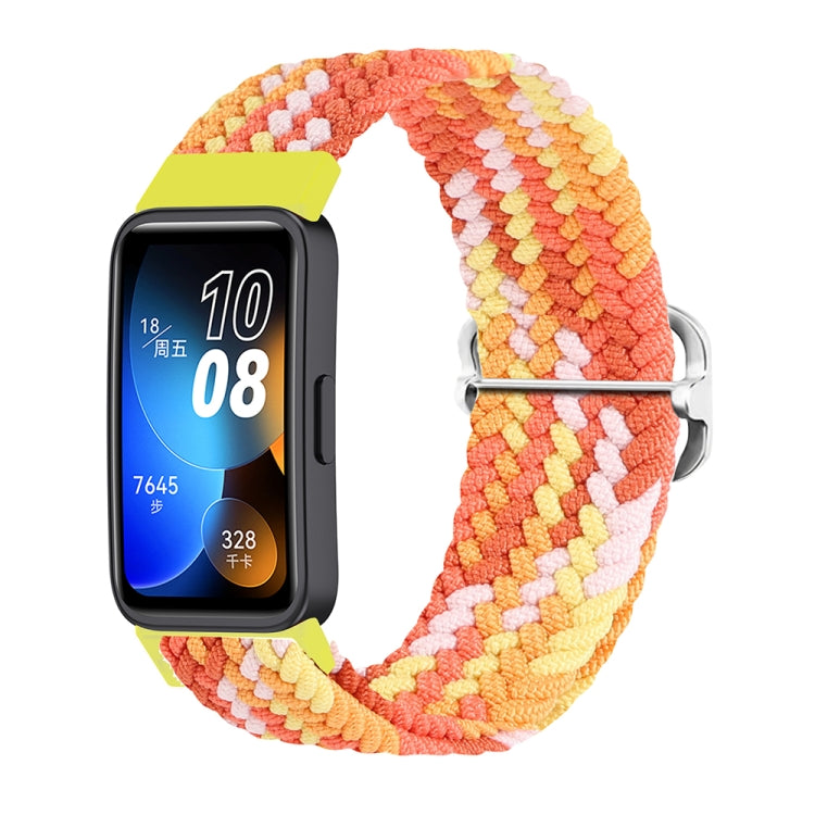 For Huawei Band 8 Nylon Braided Buckle Watch Band(Colorful Orange) - Watch Bands by PMC TechLife | Online Shopping South Africa | PMC TechLife