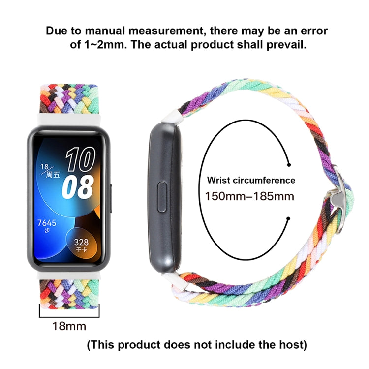 For Huawei Band 8 Nylon Braided Buckle Watch Band(Colorful Orange) - Watch Bands by PMC TechLife | Online Shopping South Africa | PMC TechLife