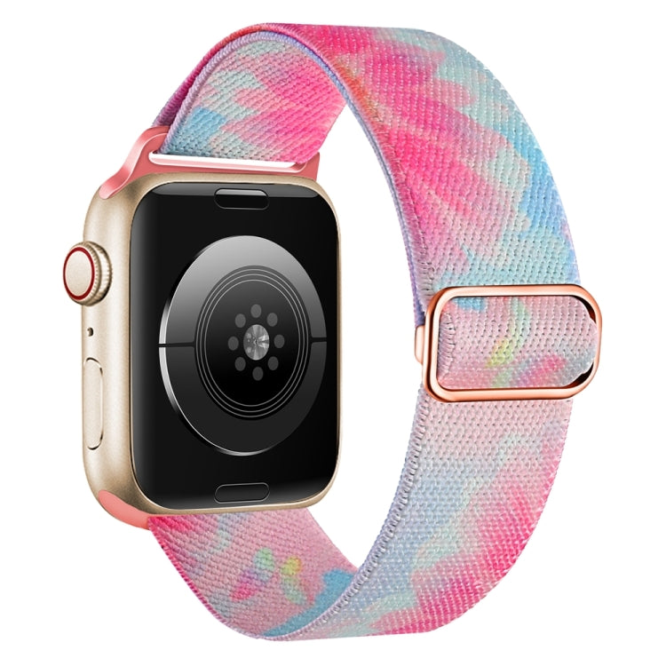 For Apple Watch 5 44mm Painted Pattern Nylon Replacement Watch Band(Flower Butterfly) - Watch Bands by PMC TechLife | Online Shopping South Africa | PMC TechLife