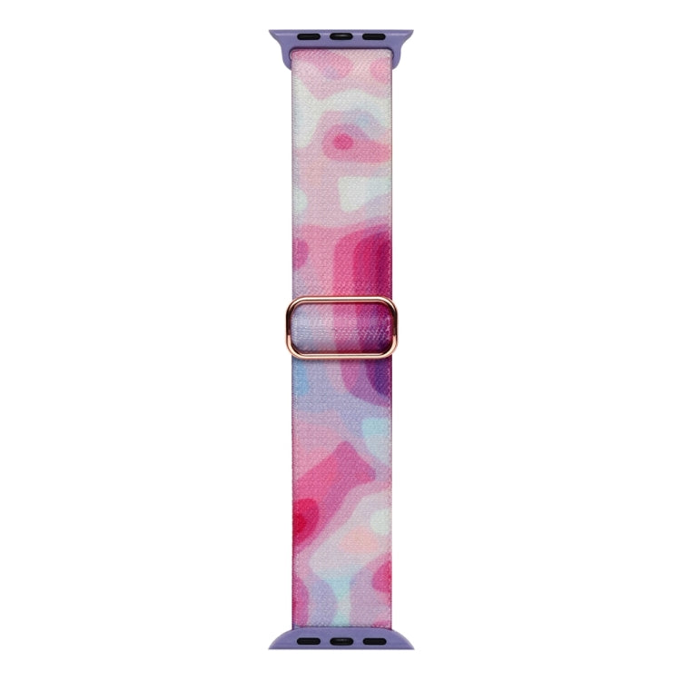 For Apple Watch 5 40mm Painted Pattern Nylon Replacement Watch Band(Ladder Purple Blue) - Watch Bands by PMC TechLife | Online Shopping South Africa | PMC TechLife