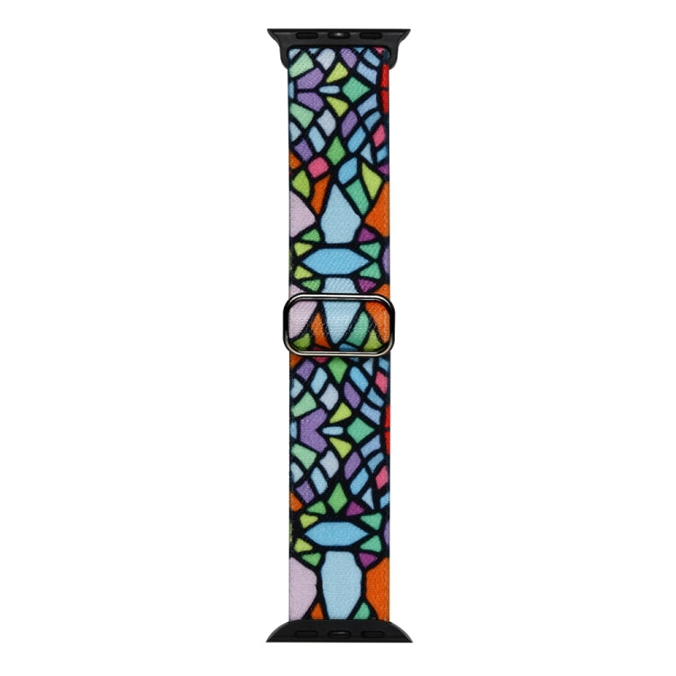 For Apple Watch 42mm Painted Pattern Nylon Replacement Watch Band(Geometric Rainbow) - Watch Bands by PMC TechLife | Online Shopping South Africa | PMC TechLife