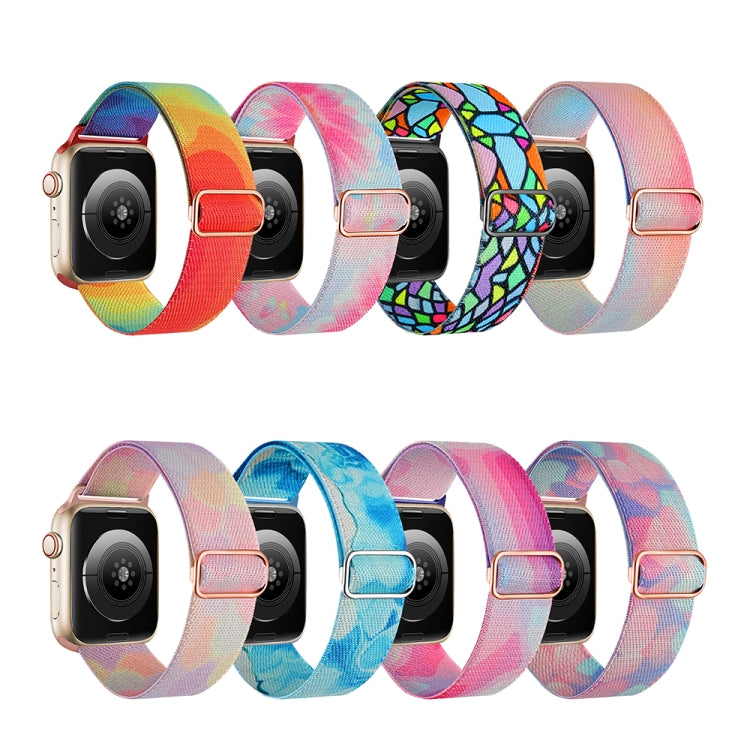 For Apple Watch 4 44mm Painted Pattern Nylon Replacement Watch Band(Water Fluid) - Watch Bands by PMC TechLife | Online Shopping South Africa | PMC TechLife