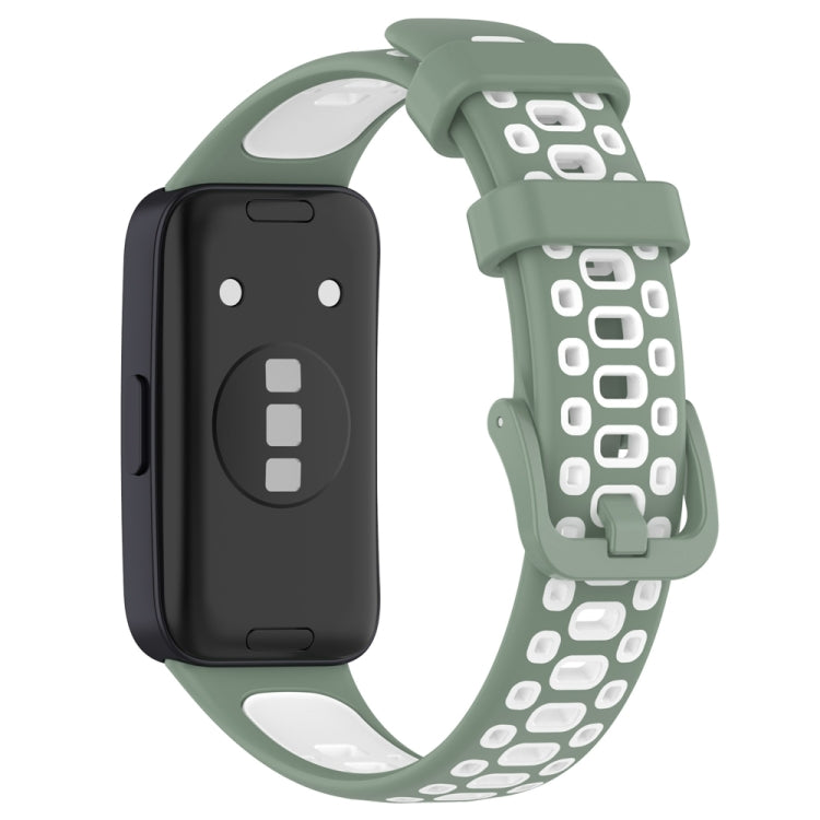 For Huawei Band 8 Two Color Silicone Replacement Watch Band(Light Green White) - Watch Bands by PMC TechLife | Online Shopping South Africa | PMC TechLife