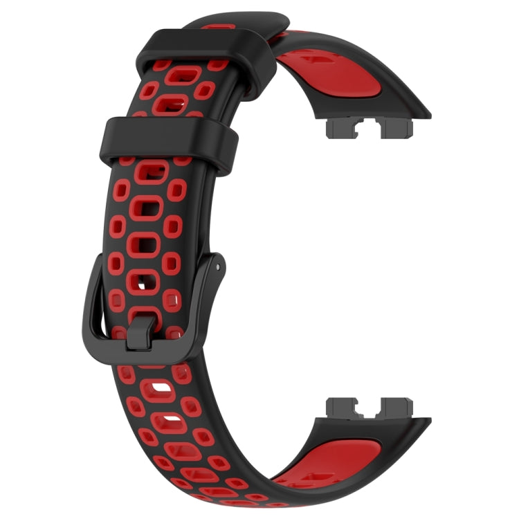 For Huawei Band 10 / 9 / 8 Two Color Silicone Watch Band(Black Red) - Watch Bands by PMC TechLife | Online Shopping South Africa | PMC TechLife | Buy Now Pay Later Mobicred