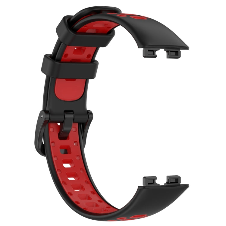 For Huawei Band 10 / 9 / 8 Two Color Silicone Watch Band(Black Red) - Watch Bands by PMC TechLife | Online Shopping South Africa | PMC TechLife | Buy Now Pay Later Mobicred