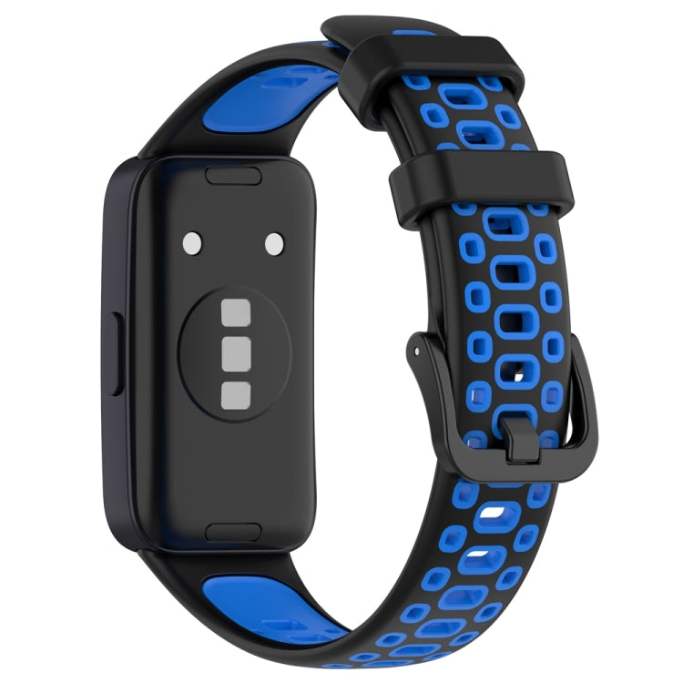 For Huawei Band 8 Two Color Silicone Replacement Watch Band(Black Blue) - Watch Bands by PMC TechLife | Online Shopping South Africa | PMC TechLife