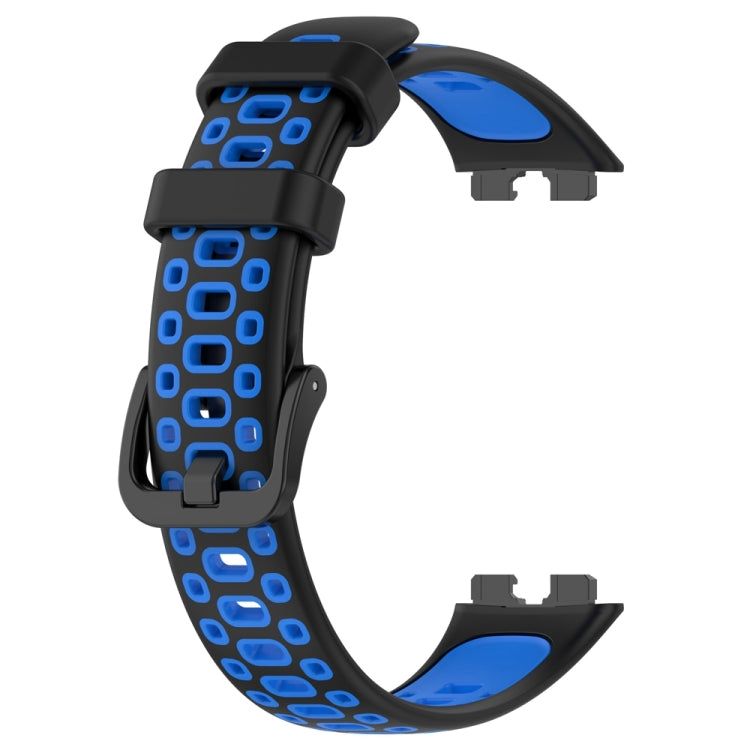For Huawei Band 8 Two Color Silicone Replacement Watch Band(Black Blue) - Watch Bands by PMC TechLife | Online Shopping South Africa | PMC TechLife