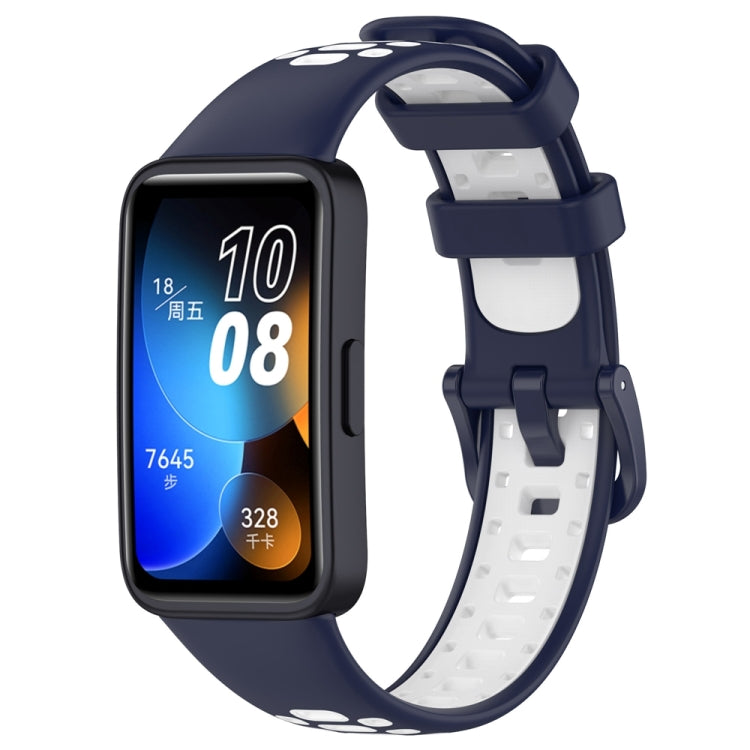 For Huawei Band 8 Two Color Silicone Replacement Watch Band(Midnight Blue White) - Watch Bands by PMC TechLife | Online Shopping South Africa | PMC TechLife