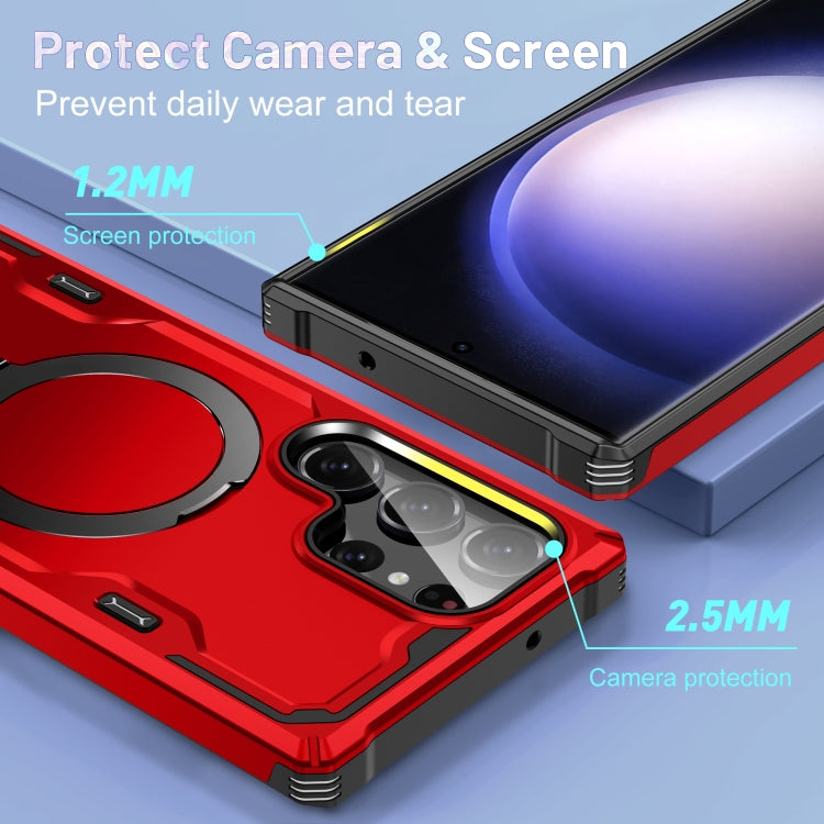 For Samsung Galaxy S23 5G Patronus MagSafe Magnetic Holder Phone Case(Red) - free shipping - PMC TechLife - Order now!