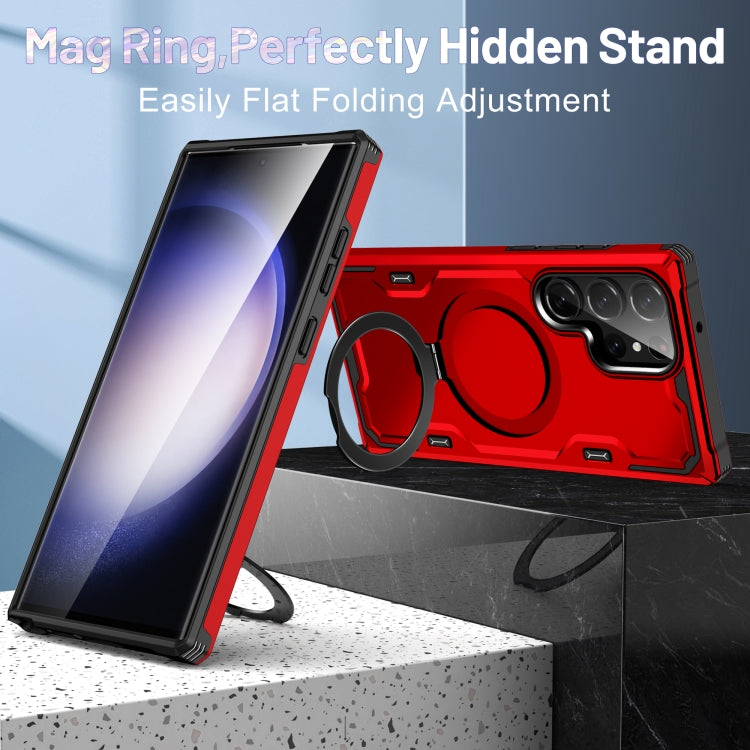 For Samsung Galaxy S23 5G Patronus MagSafe Magnetic Holder Phone Case(Red) - free shipping - PMC TechLife - Order now!
