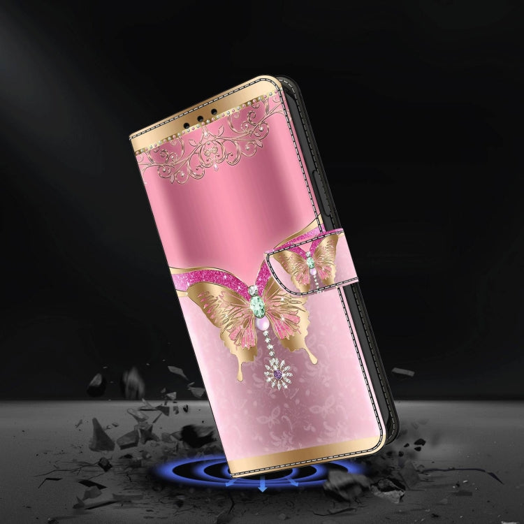 For Xiaomi Redmi Note 10 5G Crystal 3D Shockproof Protective Leather Phone Case(Pink Bottom Butterfly) - free shipping - PMC TechLife - Order now!