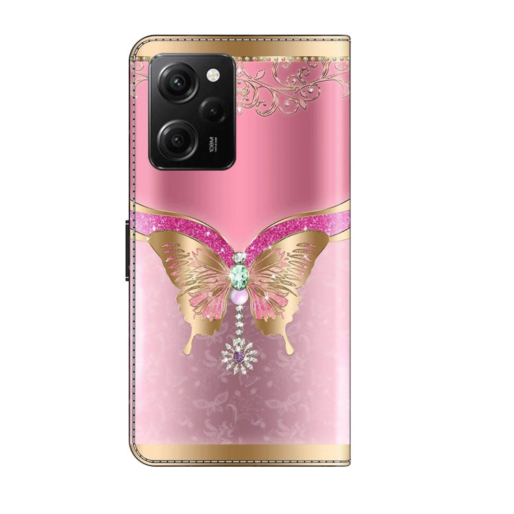 For Xiaomi Redmi Note 12 Pro Global Crystal 3D Shockproof Protective Leather Phone Case(Pink Bottom Butterfly) - free shipping - PMC TechLife - Order now!