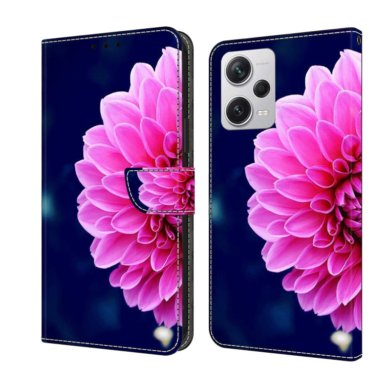 For Xiaomi Redmi Note 12 Pro+ Crystal 3D Shockproof Protective Leather Phone Case(Pink Petals) - free shipping - PMC TechLife - Order now!