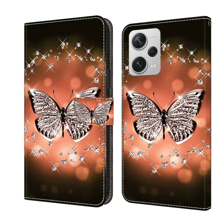 For Xiaomi Redmi Note 12 Pro+ Crystal 3D Shockproof Protective Leather Phone Case(Crystal Butterfly) - free shipping - PMC TechLife - Order now!
