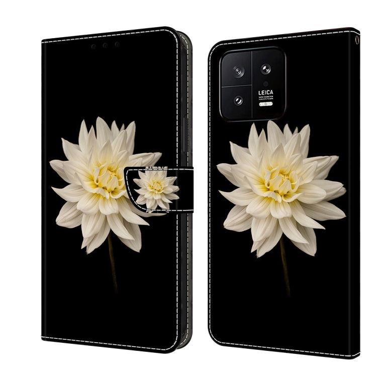 For Xiaomi 13 Crystal 3D Shockproof Protective Leather Phone Case(White Flower) - free shipping - PMC TechLife - Order now!
