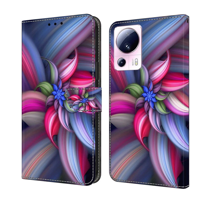 For Xiaomi 13 Lite Crystal 3D Shockproof Protective Leather Phone Case(Colorful Flower) - free shipping - PMC TechLife - Order now!